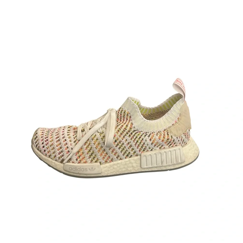 Adidas Women’s NMD R1 Primeknit B43838 White Multicolor Sneakers Size 8 - Picture 7 of 13